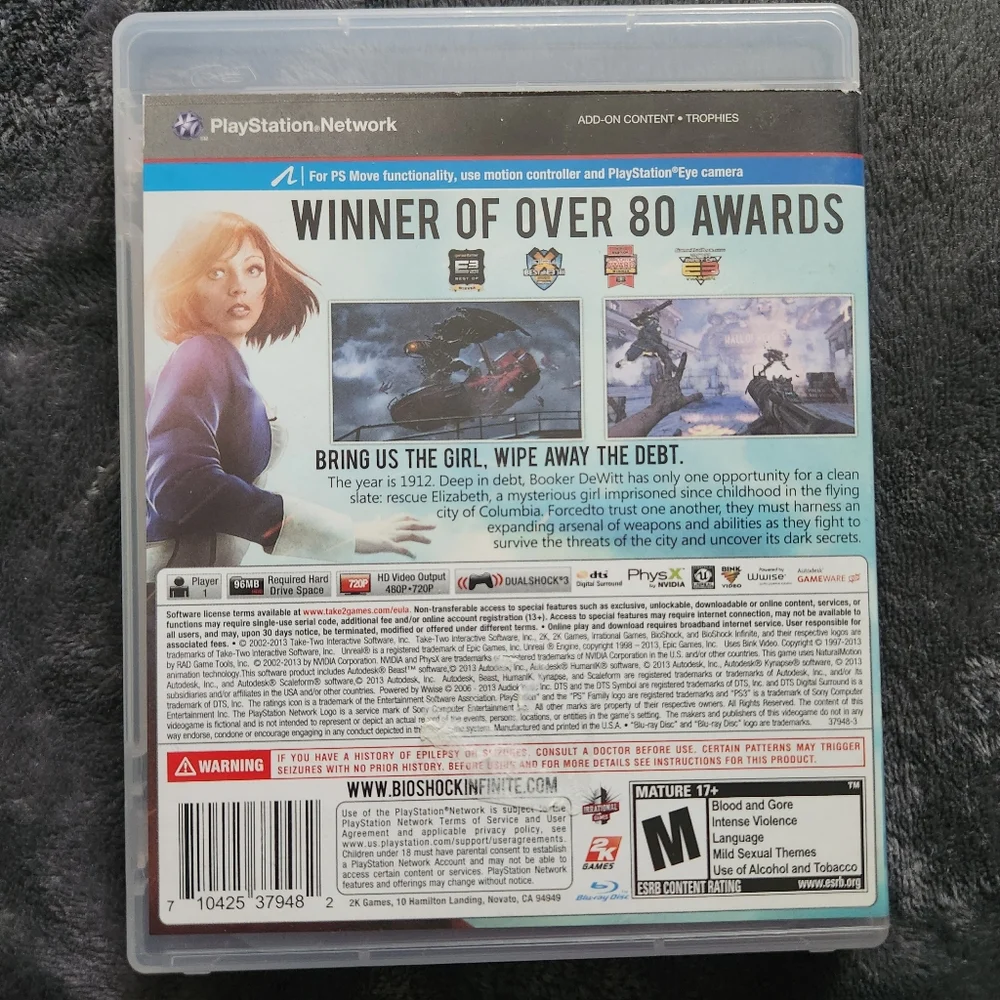 Bioshock Infinite Edition (Sony PlayStation 3 PS3) Complete in Box Manual